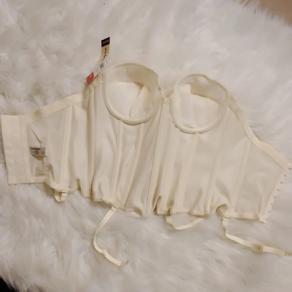 Dominique bralette with garters size 36A Ivory NEW with tags